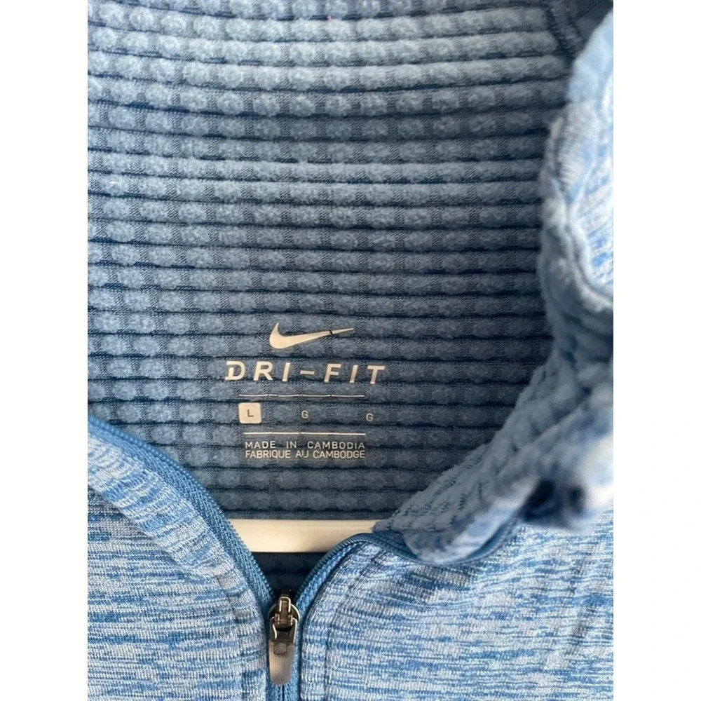 Nike Dri-FIT Element Half Zip Running Top Blue Space Dye Heathered Pullover L